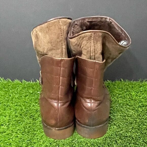 Pino Giardini By Salgo Brown Leather and Suede Shearling Boots. Size 10/US 9. - Picture 4 of 12